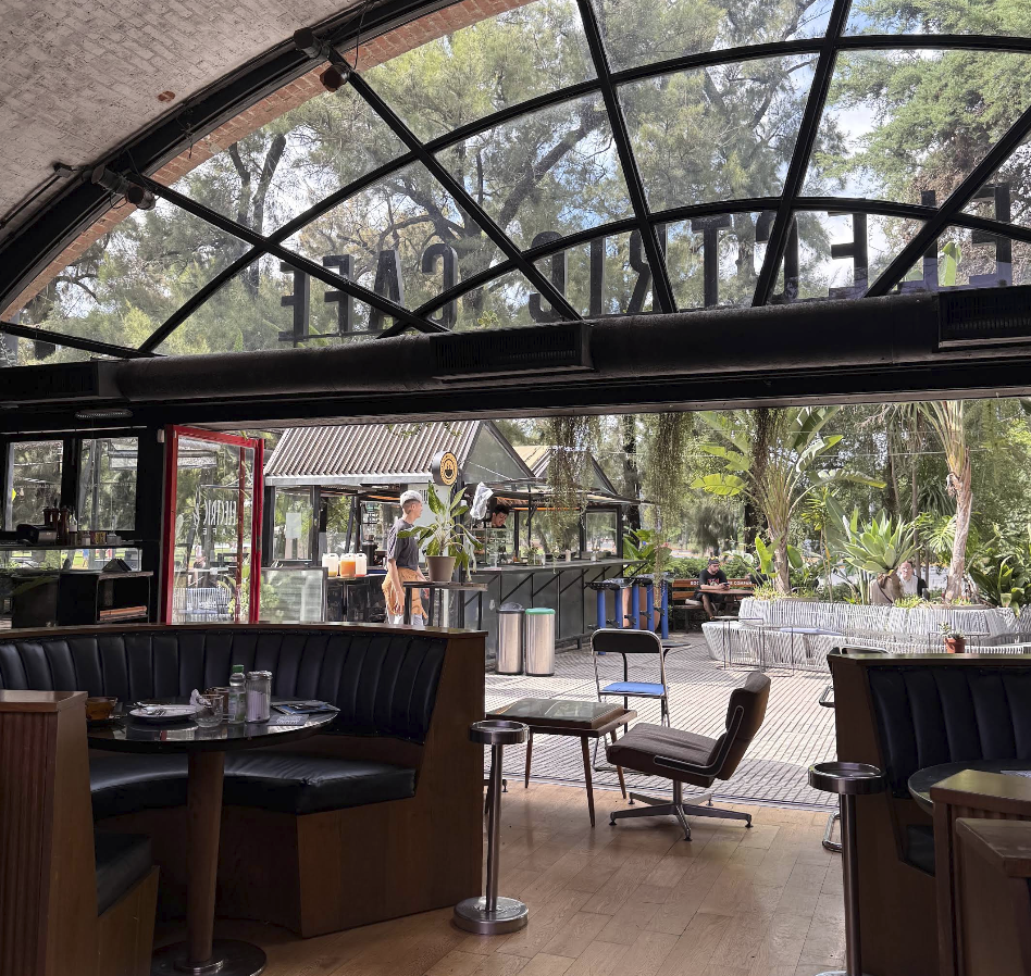 Electric Cafe glass hall